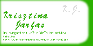 krisztina jarfas business card